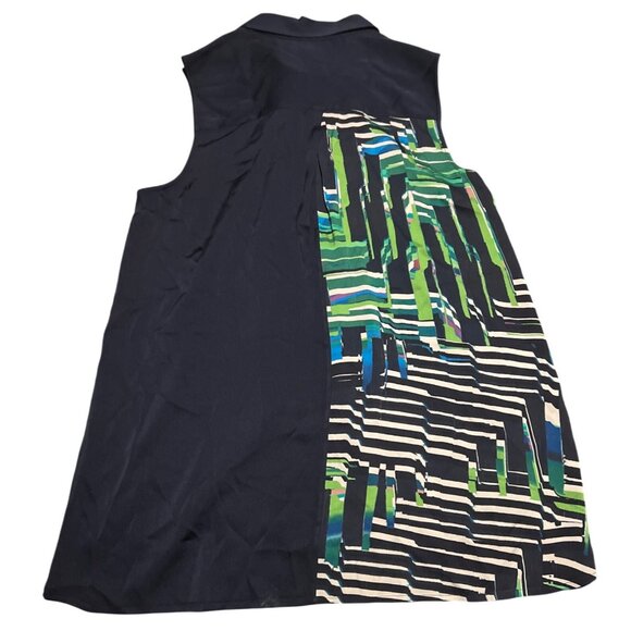 Classiques Entier Sleeveless Silk Blend Collared Top With Abstract Print - Picture 7 of 7